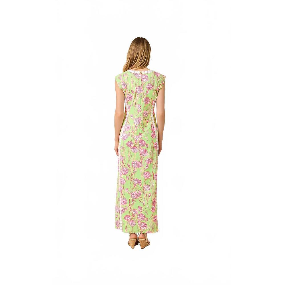NEW LILLY PULITZER rosalena stretch maxi shift dress in pistachio macaron alina - Picture 3 of 7
